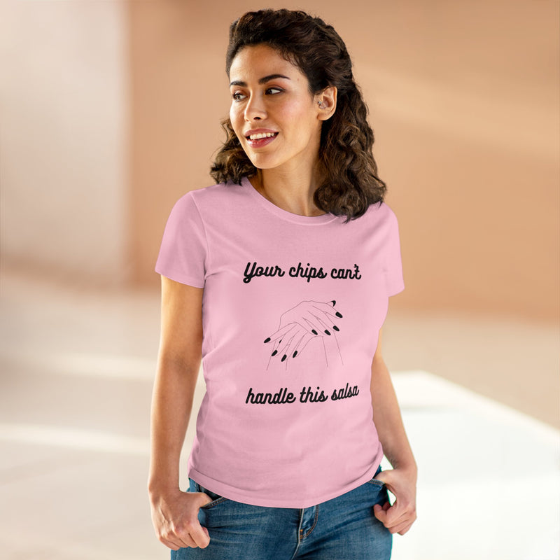 Women's Midweight Cotton Tee Chips Salsa T-shirt Gift for her funny shirt