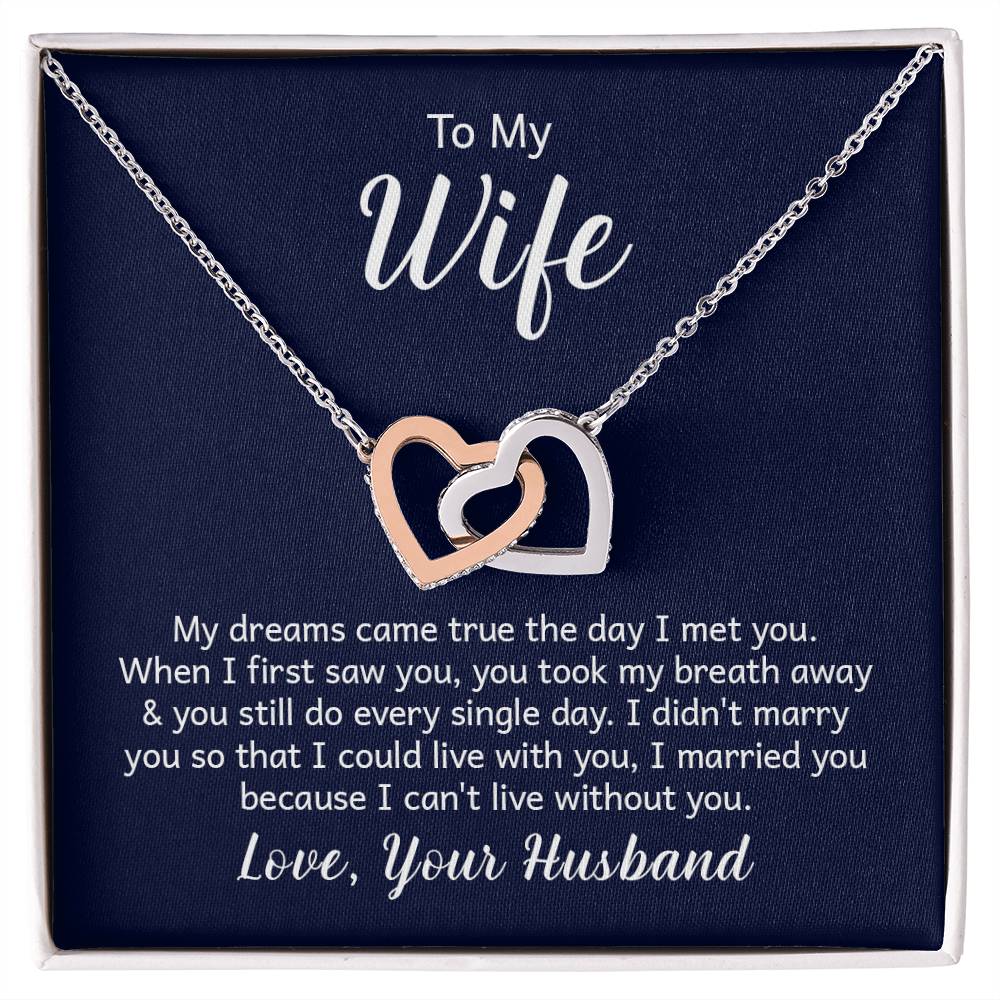 Interlocking Hearts Necklace - Wife