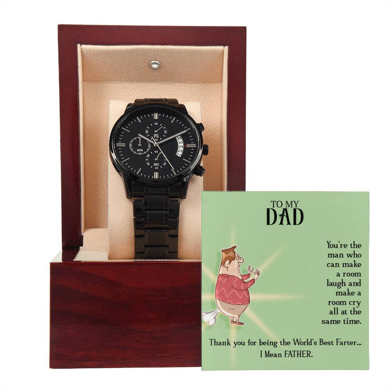 Black Chronograph Watch - Dad